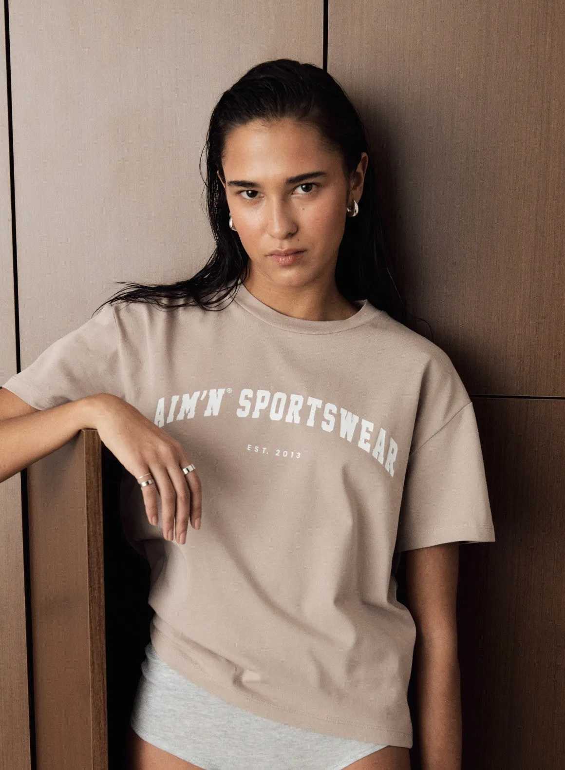 Dark Clay Varsity Boxy T-shirt