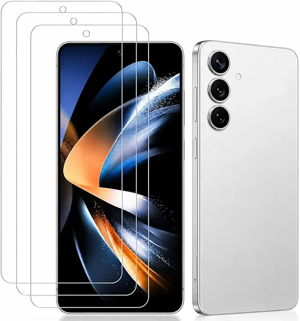 3 Packs Screen Protector for Samsung Galaxy S25, 3 Packs of Camera Lens Tempered Glass, Fingerprint ID Compatible, HD Clear, Bubble Free, Ultra Resistant, 9H Hardness, 0.3mm Ultra-Thin