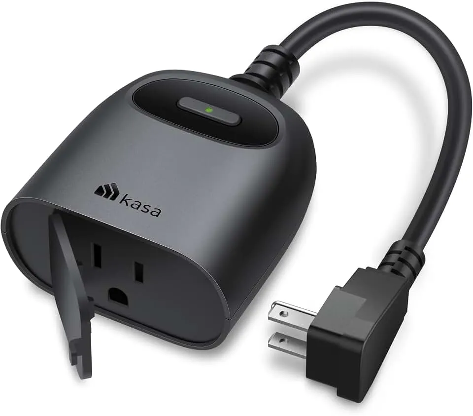 Kasa Outdoor Smart Plug KP401, Smart Home Wi-Fi Outlet Timer | 15A/1875W, IP64 Weather Resistance, Compatible with Alexa, Google Home & SmartThings, No Hub Required, ETL Certified