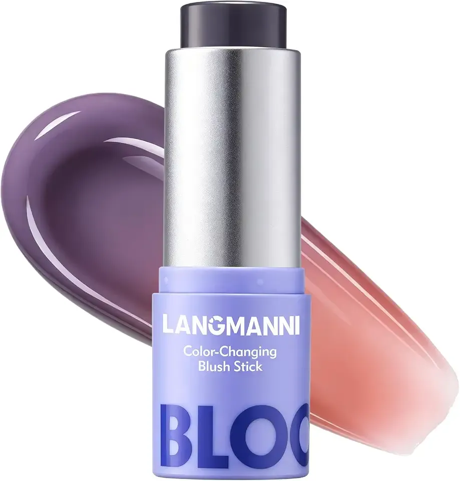 LANGMANNI Color Changing Blush Stick, Cheek Lip Makeup for Women, 03 Peach