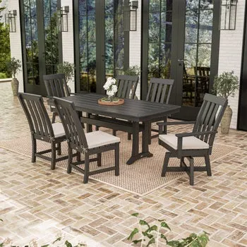 POLYWOOD Prescott 7-piece Outdoor Patio Swivel Dining Set