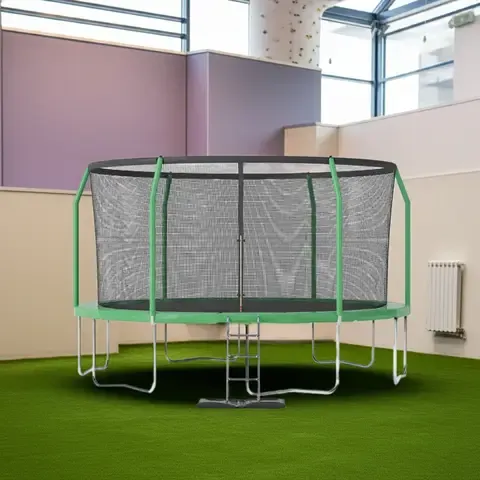Cama Elastica 3,66 Premium Malla y Escalera verde 12FT