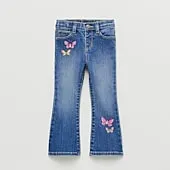 Okie Dokie Toddler & Little Girls Adjustable Waist Stretch Fabric Flare Leg Jean