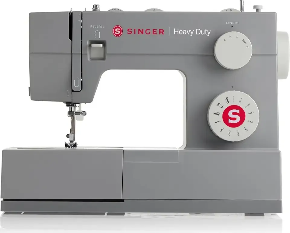 SINGER® 4411 (Grey) High Speed Heavy Duty Sewing Machine with Accessories | 11 stitches deliver 69 applications, 50% more power for denim and canvas, metal frame, 4-step buttonhole, 1100 stitches/min