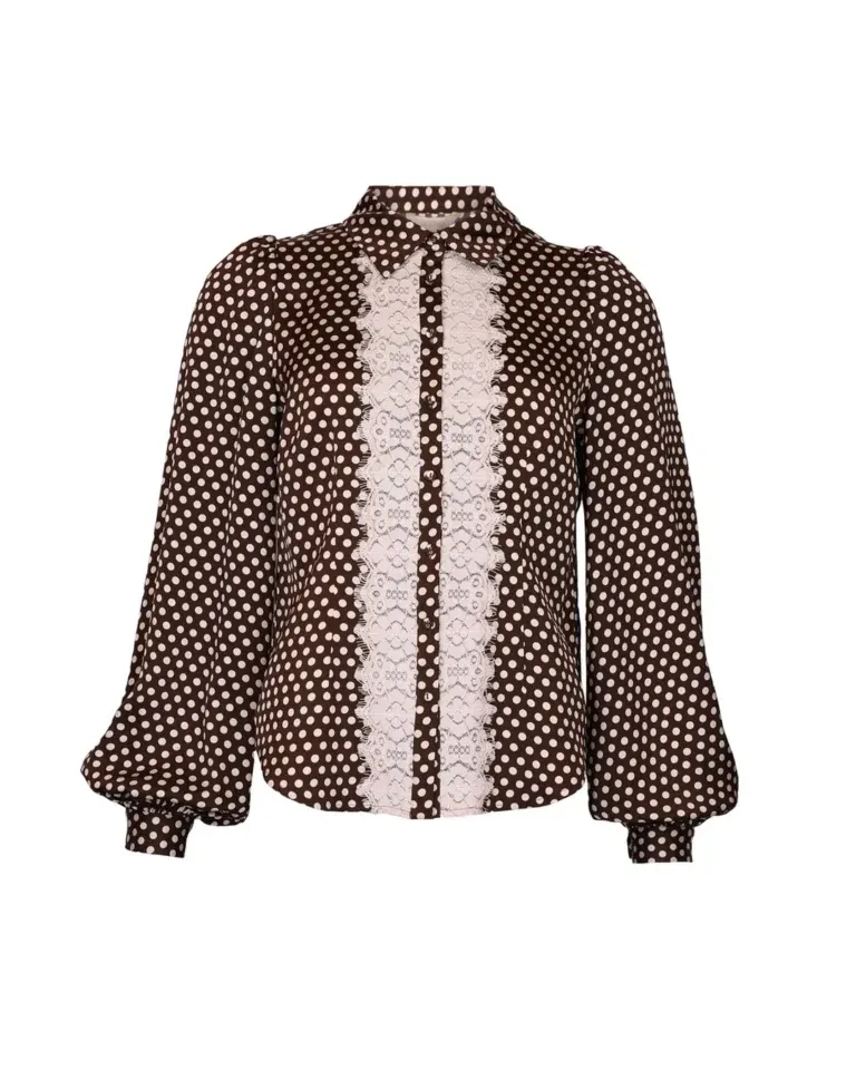 Satin Shirt - Blush Dots