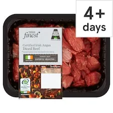 Tesco Finest Irish Angus Diced Beef 390G