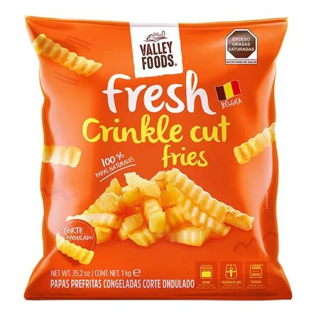 Papa Congelada Corte Rizado Valley Foods Fresh 1 Kg