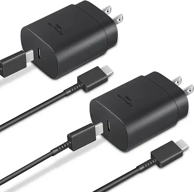 GUUSMART Type C Charger 2-Pack 25W Long 6ft USB C Charger Cable | Type C Charger Fast Charging Block Compatible with Galaxy S26 S25 S24 S23 S22 S21/iPhone 17/16/15 Pro Max/15 Plus-Black
