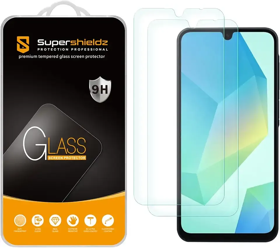 Supershieldz (2 Pack) Designed for Samsung Galaxy A16 5G Tempered Glass Screen Protector, Anti Scratch, Bubble Free