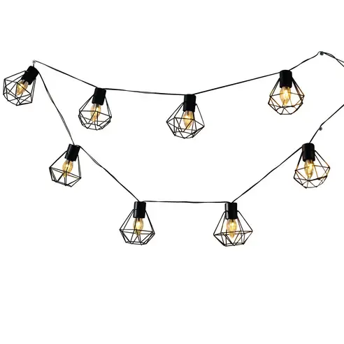 Solar-LED-Lichterkette - schwarz - 380 cm