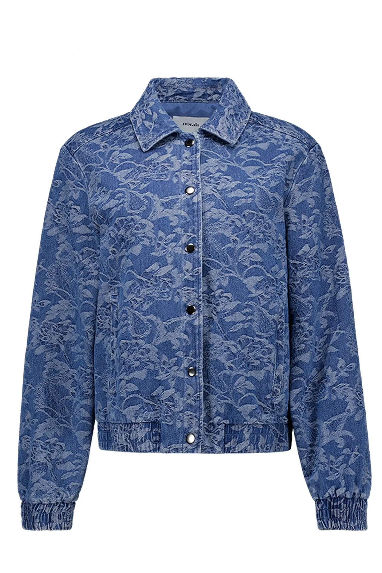 Blauwe denim bomberjas met print