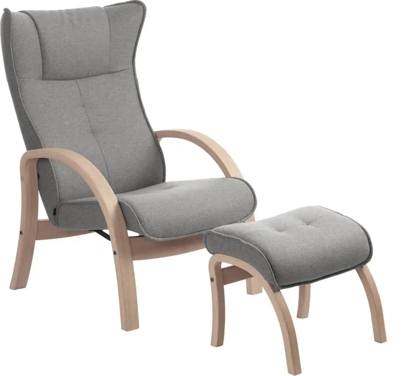 Conform Easy hvilestol Stoff Sheford light grey, hvitoljet ramme