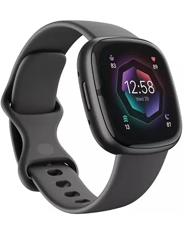 Fitbit Sense 2 Health and Fitness Smartwatch - Shadow Grey/Graphite | with Stress and Sleep Tools - 3-Month Google Health Premium Membership Included - ECG App, SpO2, 24/7 Heart Rate, and GPS