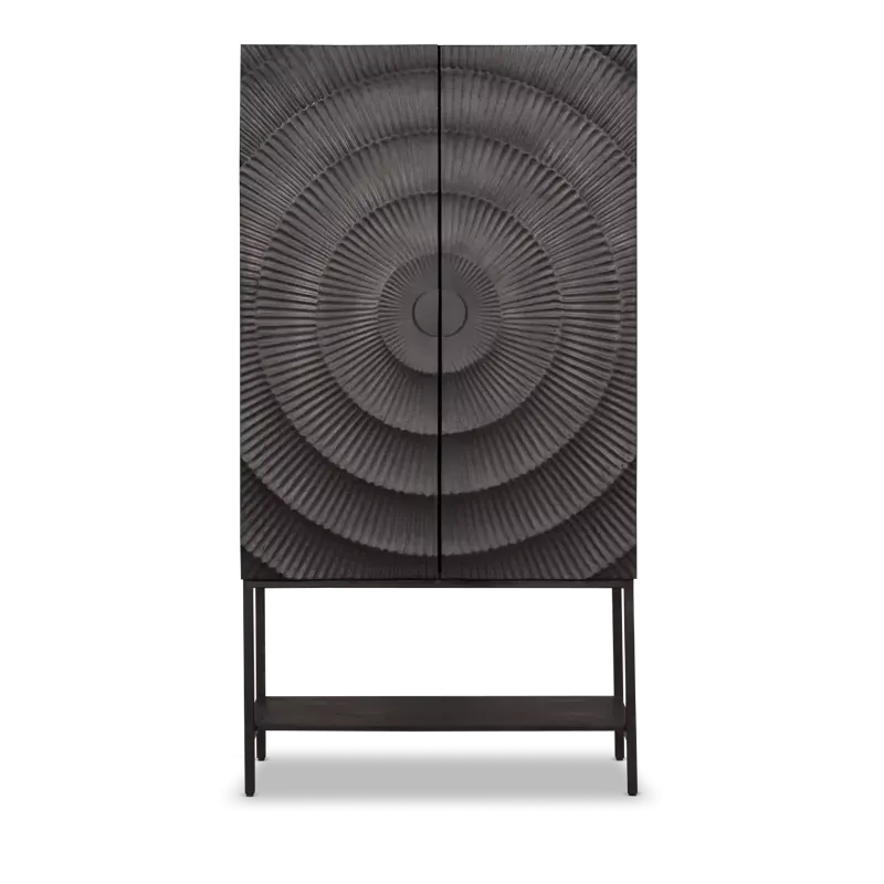 Opbergkast Curling - 100 cm - 2 deuren - Mangohout Zwart