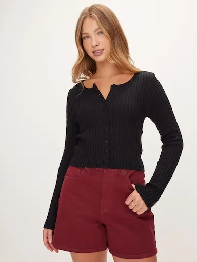 Yuki Rib Crop Cardi