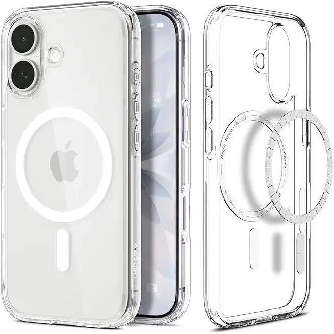 Spigen for iPhone 17 Case, Ultra Hybrid MagFit [TPU Covered Camera Control] [Anti-Yellowing] [Compatible with Magsafe] - Clear