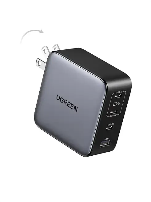 UGREEN Nexode 200W GaN USB C Wall Charger, 4-Port Foldable Compact Fast Type-C Power Adapter Compatible with MacBook Pro/Air, Dell XPS, HP 14, iPad, iPhone 17/16/15 Series, Galaxy S25/S24, Pixel 10/9