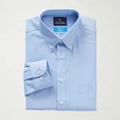 Stafford Coolmax All Season Ecomade Oxford Mens Regular Fit Stretch Fabric Wrinkle Free Long Sleeve Dress Shirt