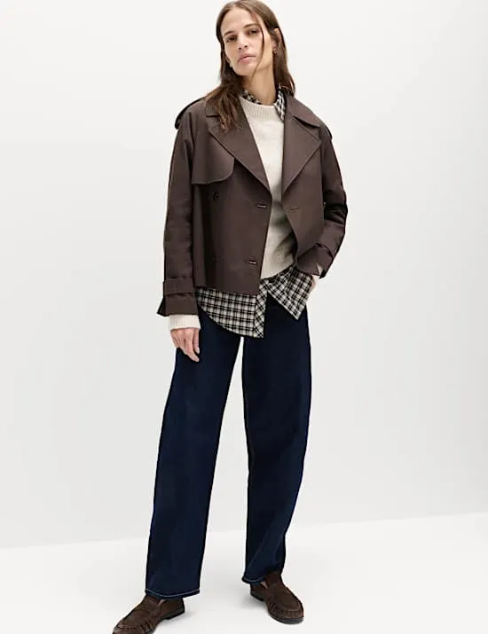 Pure Cotton Short Trench Coat