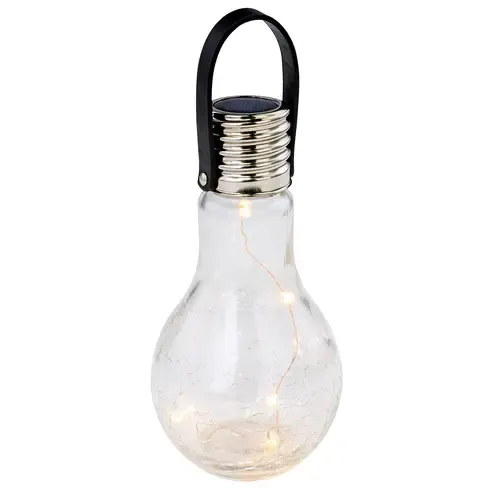 Solar-LED-Dekoleuchte - silber-transparent - Glas