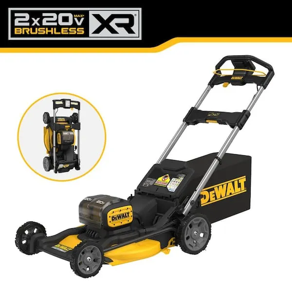 DEWALT 2x20V MAX 21 in. Cordless Battery Powered Push Lawn Mower Kit with (2) 10 Ah Batteries and Chargers