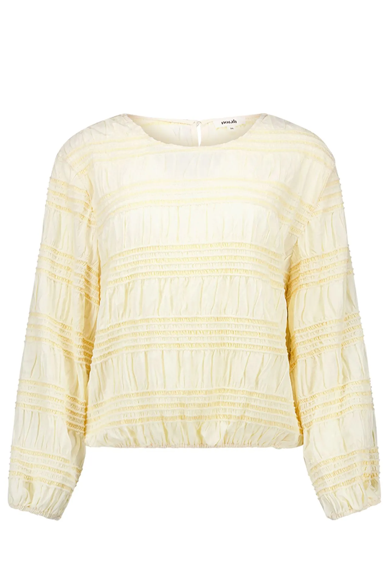 Ecru gesmokte blouse