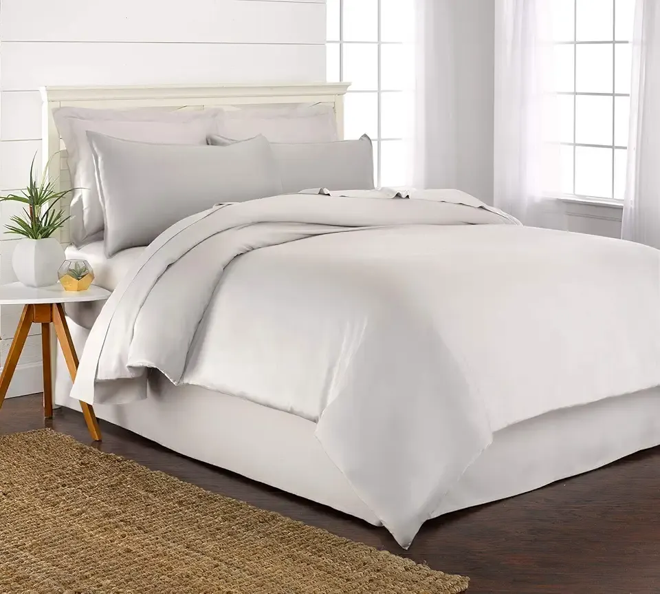 King Duvet Cover by Pure Bamboo, 3 Piece Set, Genuine 100% Organic Viscose Derived from Bamboo, Luxuriously Soft and Cooling, 2 Pillowcases (King, White)