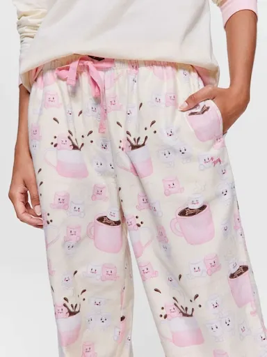 Happy Marshmallow 100% Cotton Flannelette Classic Pj Pant