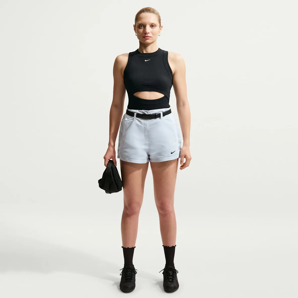 Shorts med høyt liv til dame (5 cm)