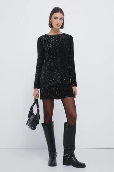Vestido corto lentejuelas