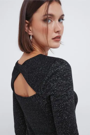 Camiseta lurex escote espalda