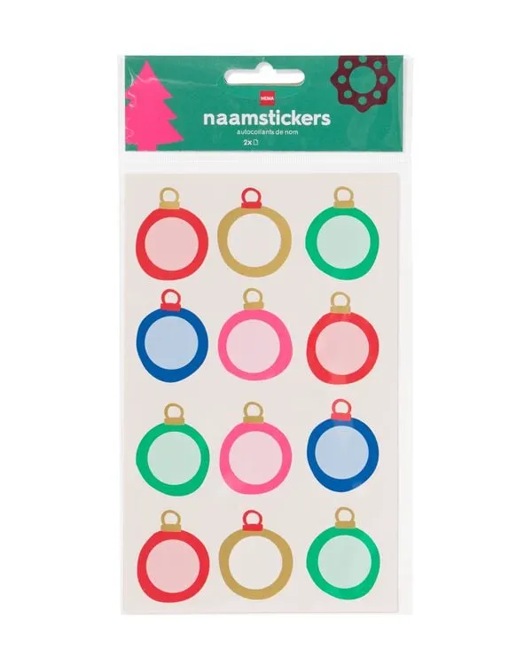 naamstickers kerstballetjes