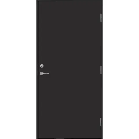 Ytterdør funkis tett slett 90x210 høyre dempet sort ncs s8500-n
