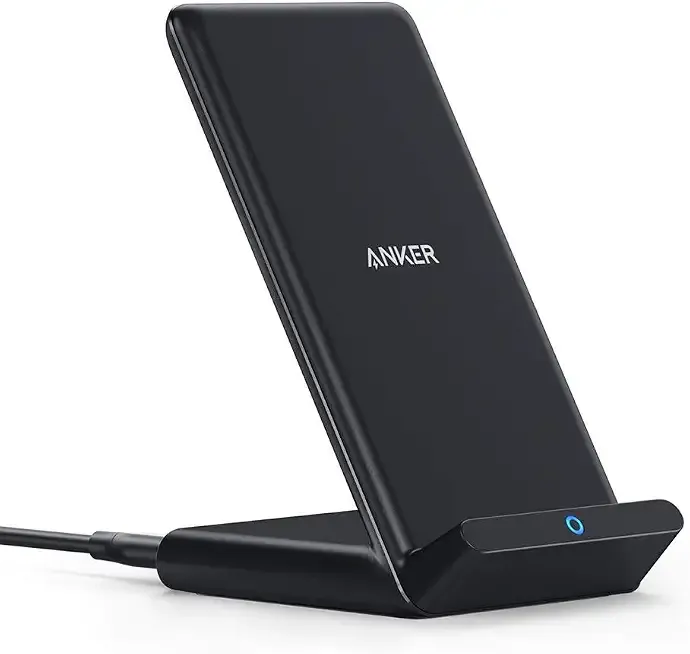313 Wireless Charger (Stand), Qi-Certified for iPhone 15/14 / 13/12 / 11 / X / 8, 10W Max for Galaxy S23 / S22 / S21, Micro-USB (9V / 2A Adapter Required, Not Included)