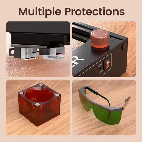 LONGER Ray5 Mini 3.5W Laser Engraving Machine, WiFi High-Speed Laser Engraver CNC DIY Tool, Emergency Stop Safety Protection, 140×130mm Working Area for Wood, Metal, Acrylic, Leather Engraving