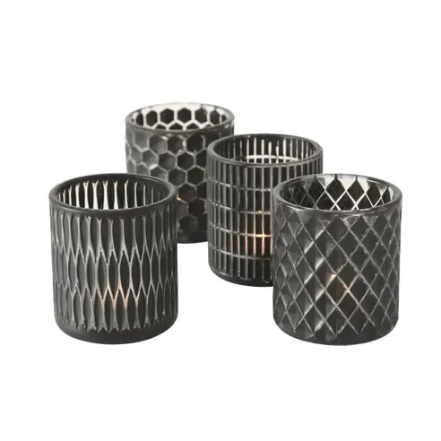 Windlicht - schwarz - sortiert - 9 cm hoch