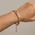 Armband in edelstaal, schakels met kralen