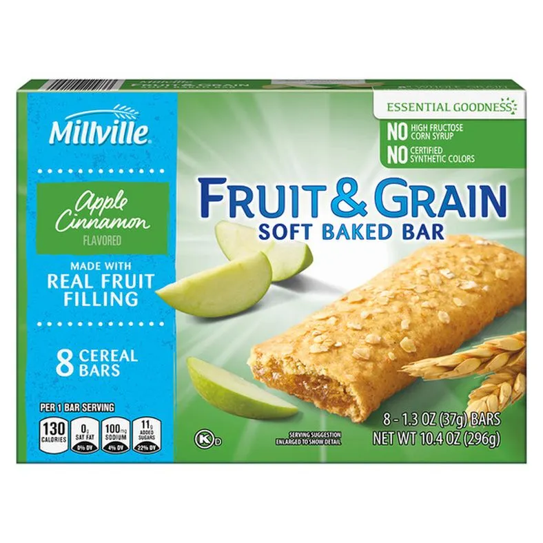 Millville Apple Cinnamon Fruit & Grain Bars