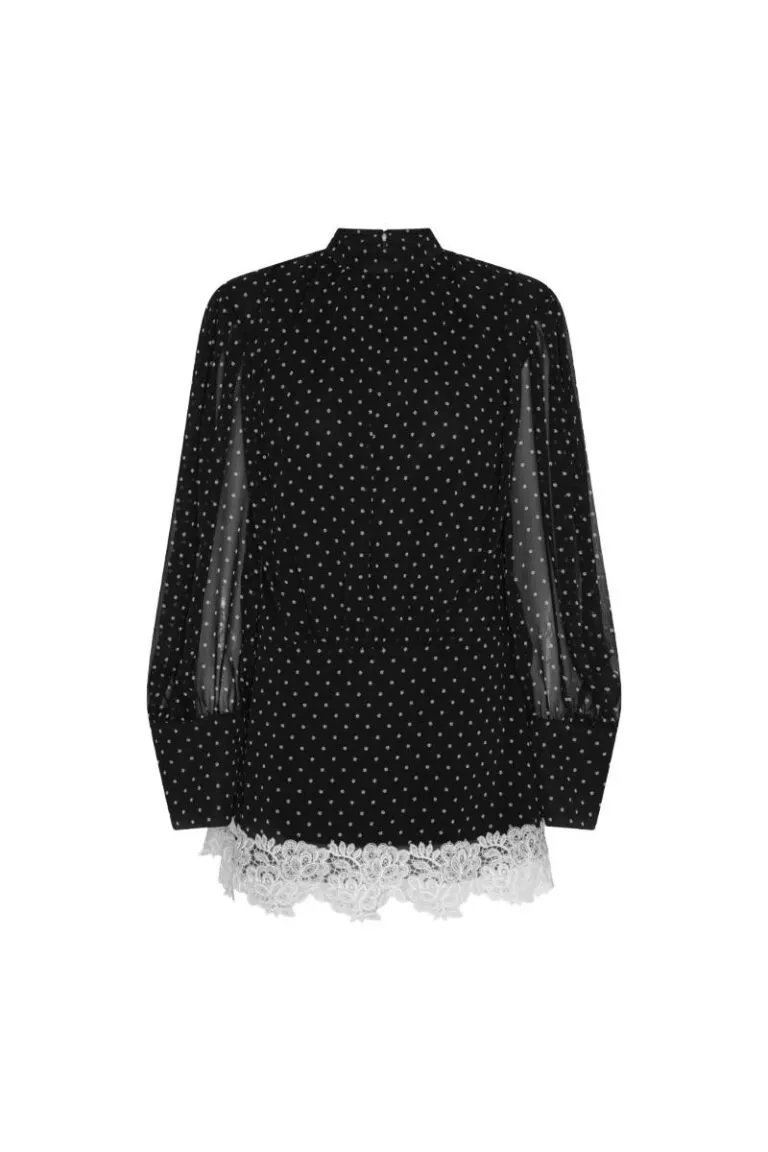 Minidress LS Lace Detail - Sort