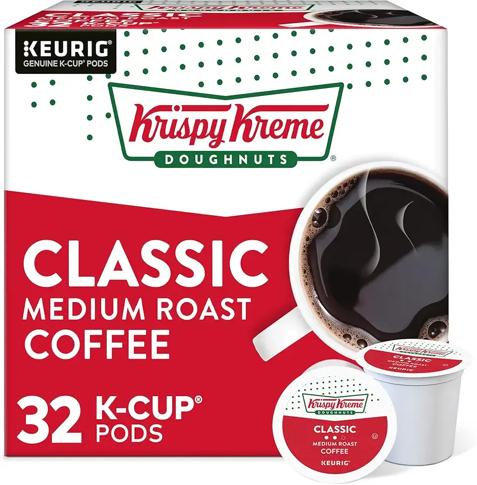 Krispy Kreme Classic, Single-Serve Keurig K-Cup Pods, Medium Roast Coffee Pods, 32 Count