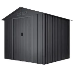 Caseta de metal Wasabi Light Anthracite de 261x202x202 cm y 5.27 m2 con 0.25 mm espesor y doble puerta corredera WASABI