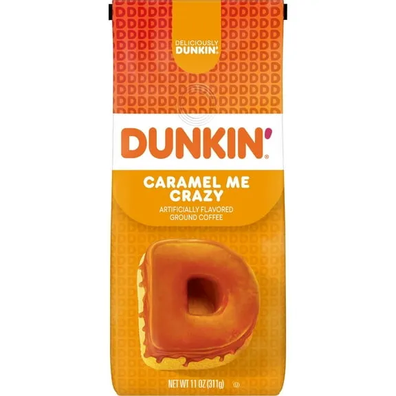 Dunkin Caramel Me Crazy Ground Coffee, 11 oz