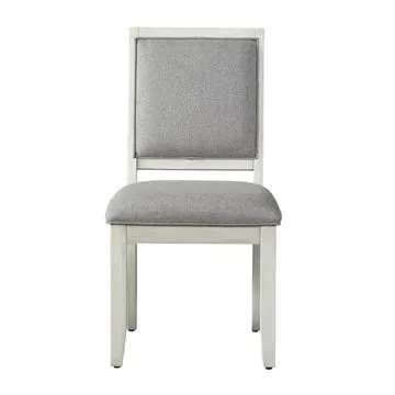 Canova 38" Side Chair (1-Piece) by Steve Silver Company - White/Gray