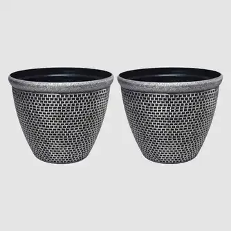 Toque Plastic Plant Pots 36cm 2Pc
