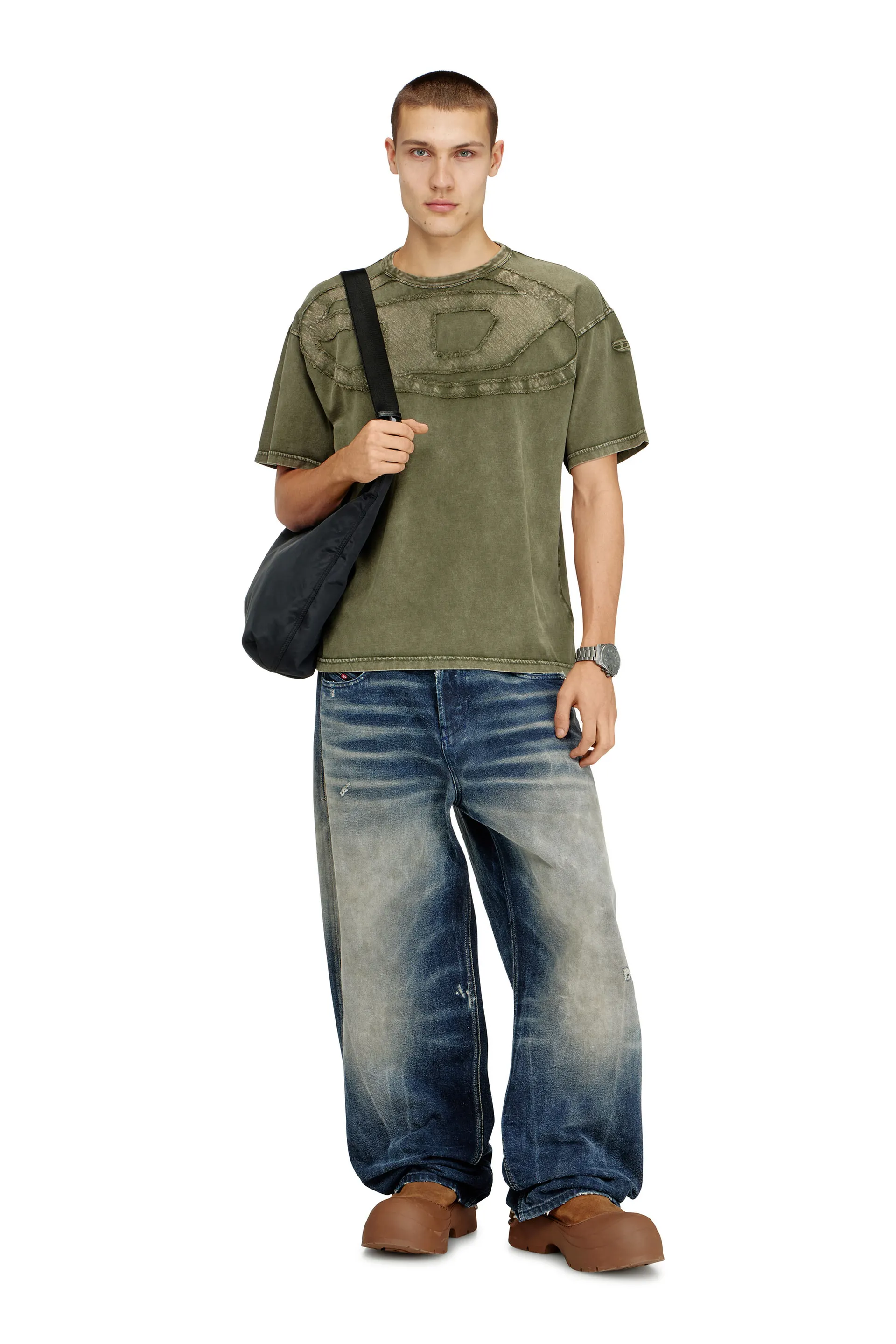 Relaxed cotton T-shirt with Oval D applique