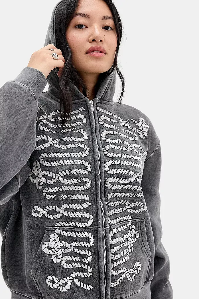 Felpa con Cappuccio e Zip UO Frogging