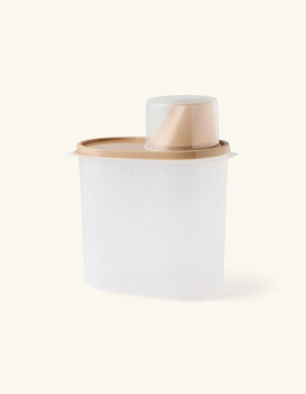 Oppbevaringsbeholder for vaskemiddel