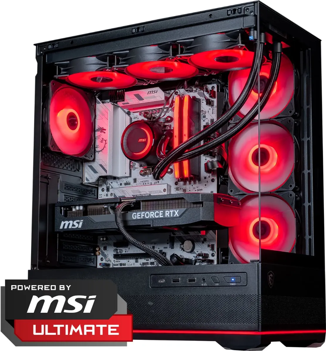 FlowUp x Powered By MSI - De Joyride Gaming PC - Skate - AMD Ryzen 7 7800X3D - NVIDIA RTX 5070 Ti 16GB - 32 GB DDR5 RAM - 2TB - Waterkoeling
