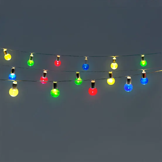 Outdoor string lights - Multi coloured round bulbs