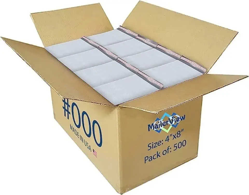 Small Bubble Mailers 4x8, Self Seal Poly Padded Envelopes #000, 500 Pack | Fits Trading & Sports Cards, No Tape Needed, Cushioned Protection, Water-Resistant Poly, Bulk Pack for Small Business